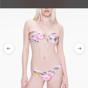 Miaou Bikini | Pink Floral Bandeau Bikini Set
